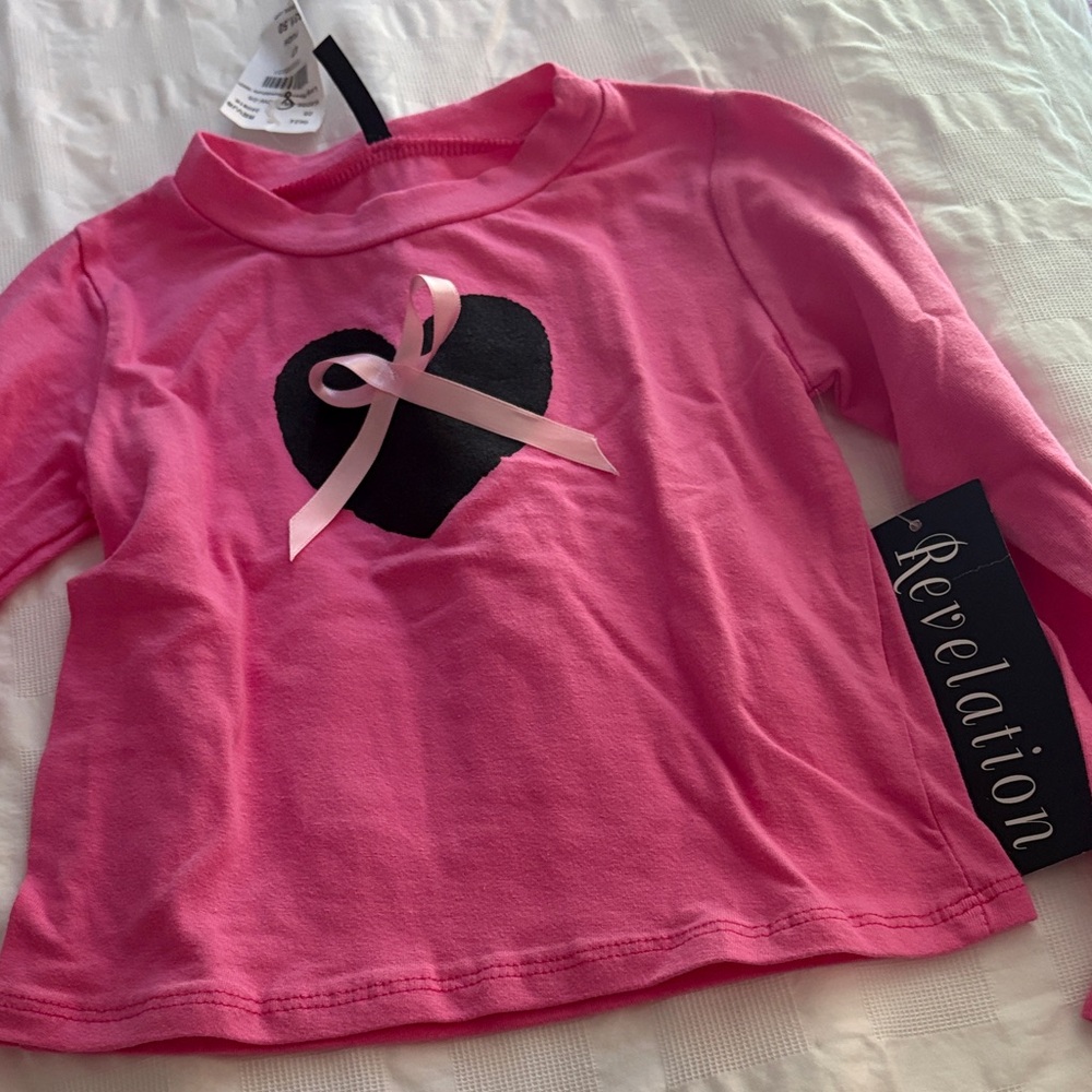 BNWT REVELATION Pink Heart Kids Shirt SIZE 4